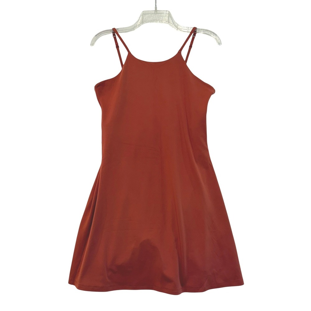 Girlfriend Collective Undress Active Dress Rust Orange XL Built-In Shorts A-Line
